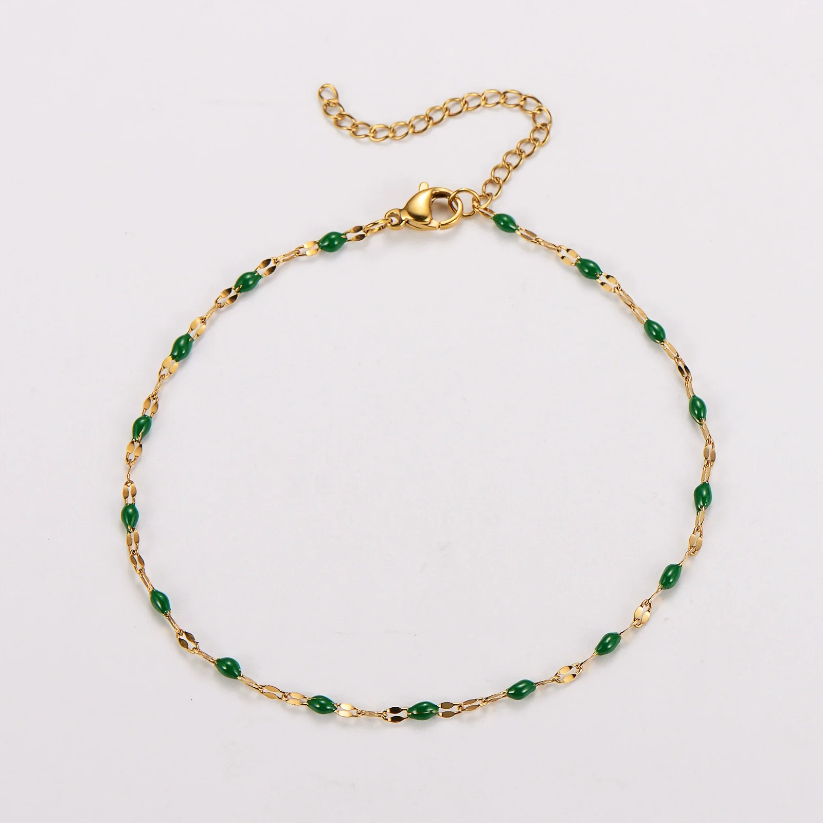 Wholesale Anklet Stainless Steel Geometric Ushaped Electroplated Lip Chain For Women - Image 23