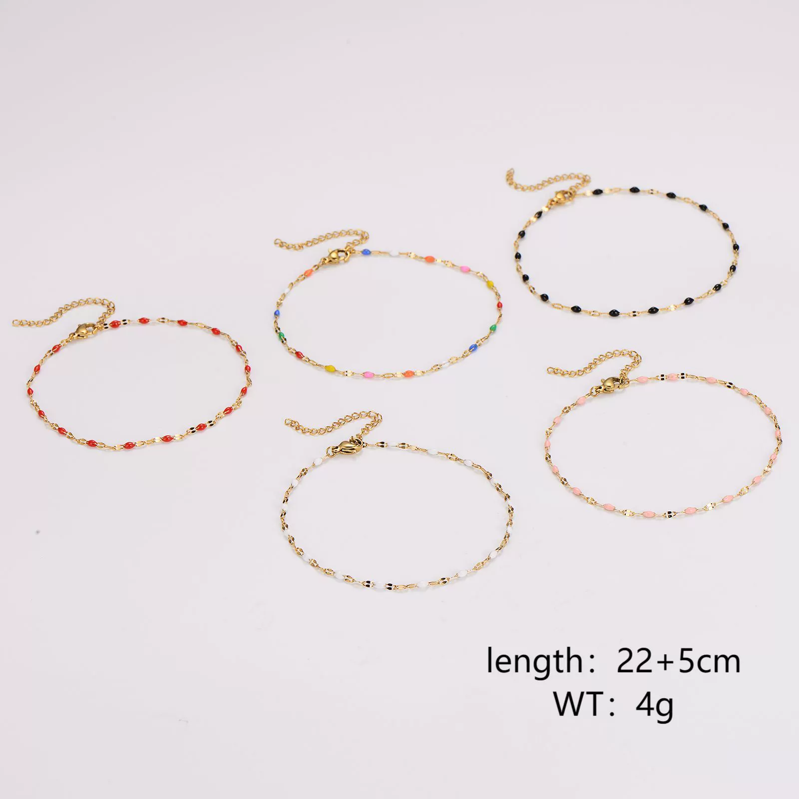 Wholesale Anklet Stainless Steel Geometric Ushaped Electroplated Lip Chain For Women - Image 4