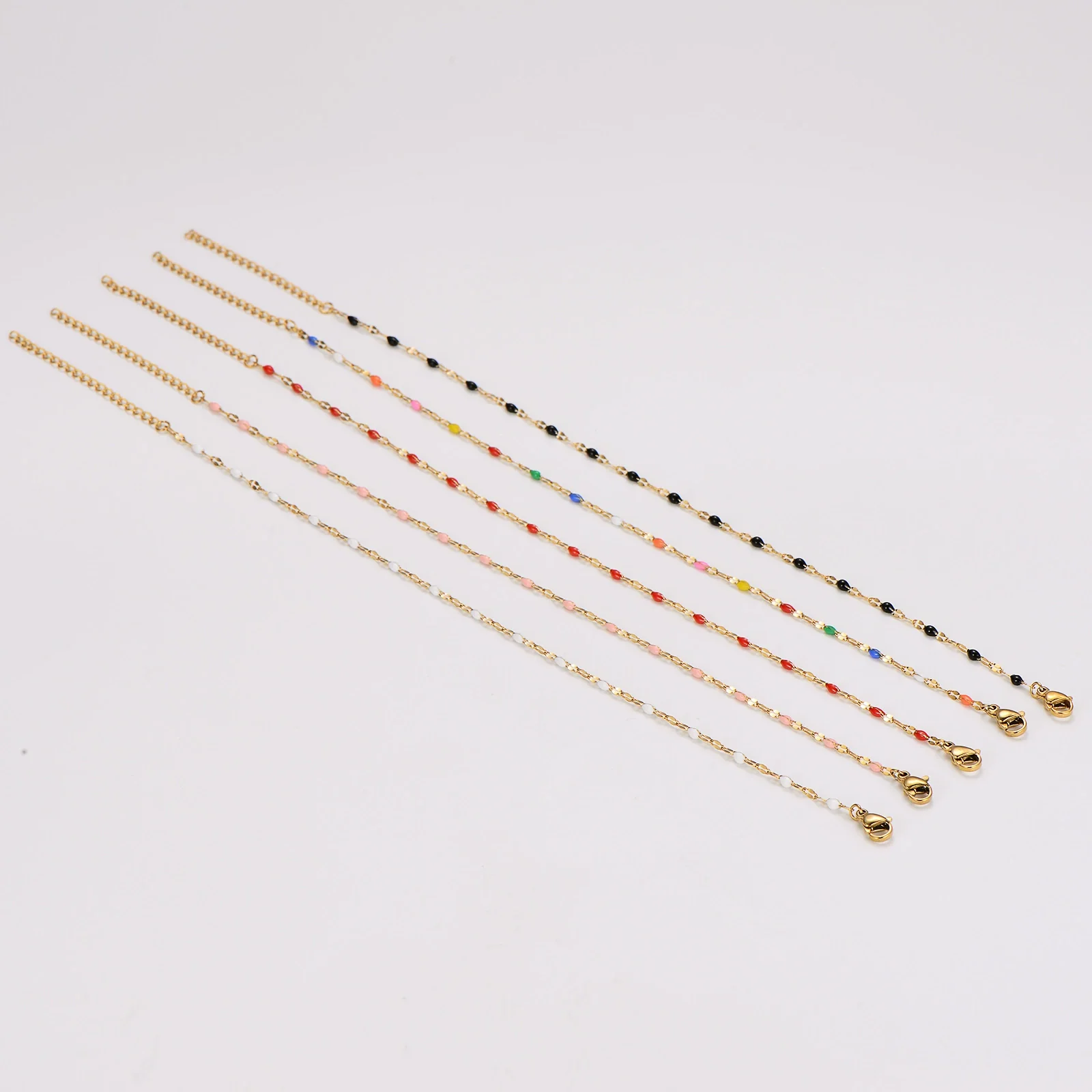Wholesale Anklet Stainless Steel Geometric Ushaped Electroplated Lip Chain For Women - Image 5