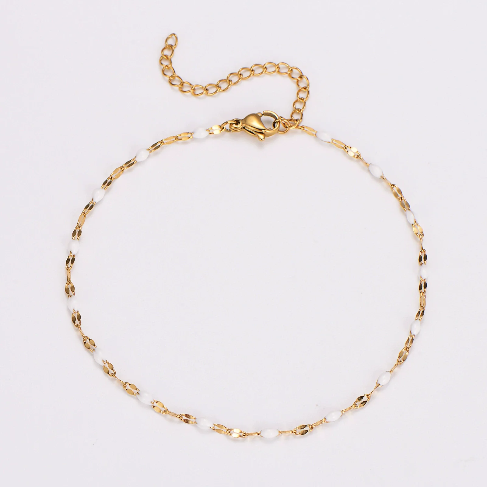 Wholesale Anklet Stainless Steel Geometric Ushaped Electroplated Lip Chain For Women - Image 7