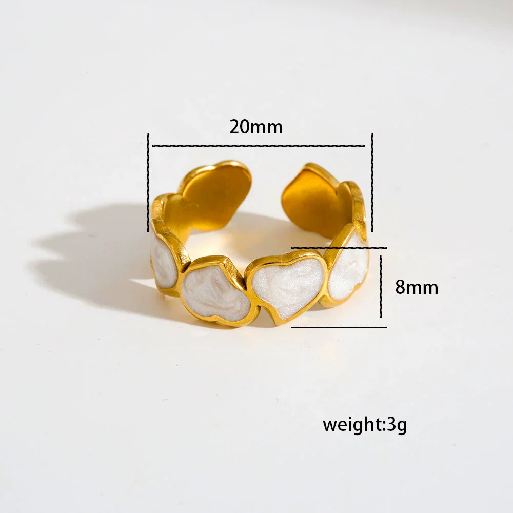 Wholesale Antiallergic Fairy Style Heart Shape Geometric Titanium Steel Electroplated Ring Set For Men And Women - Image 13