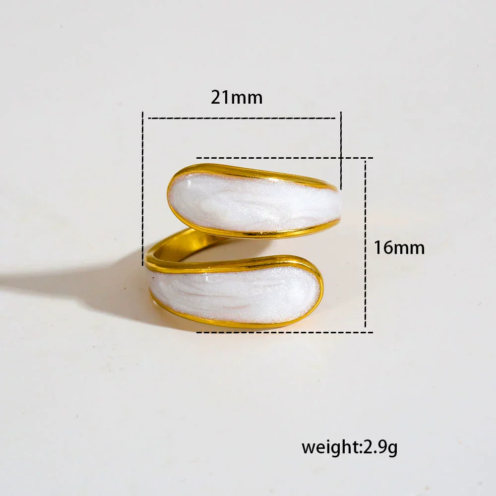 Wholesale Antiallergic Fairy Style Heart Shape Geometric Titanium Steel Electroplated Ring Set For Men And Women - Image 14