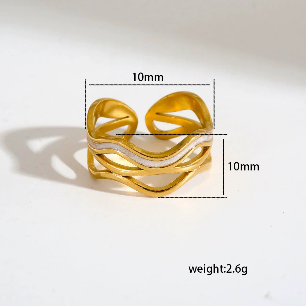 Wholesale Antiallergic Fairy Style Heart Shape Geometric Titanium Steel Electroplated Ring Set For Men And Women - Image 15