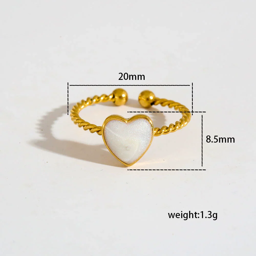 Wholesale Antiallergic Fairy Style Heart Shape Geometric Titanium Steel Electroplated Ring Set For Men And Women - Image 16