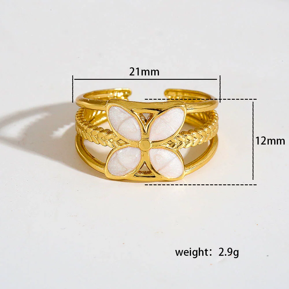 Wholesale Antiallergic Fairy Style Heart Shape Geometric Titanium Steel Electroplated Ring Set For Men And Women - Image 17