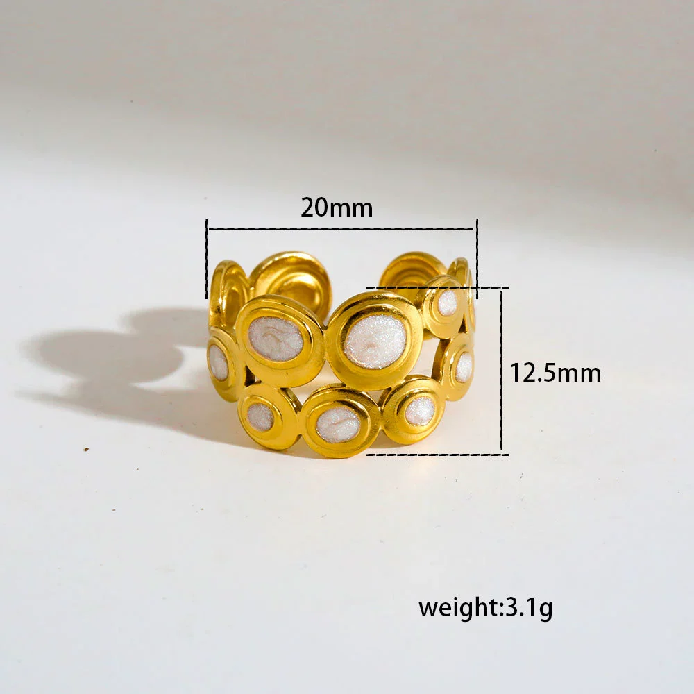 Wholesale Antiallergic Fairy Style Heart Shape Geometric Titanium Steel Electroplated Ring Set For Men And Women - Image 6