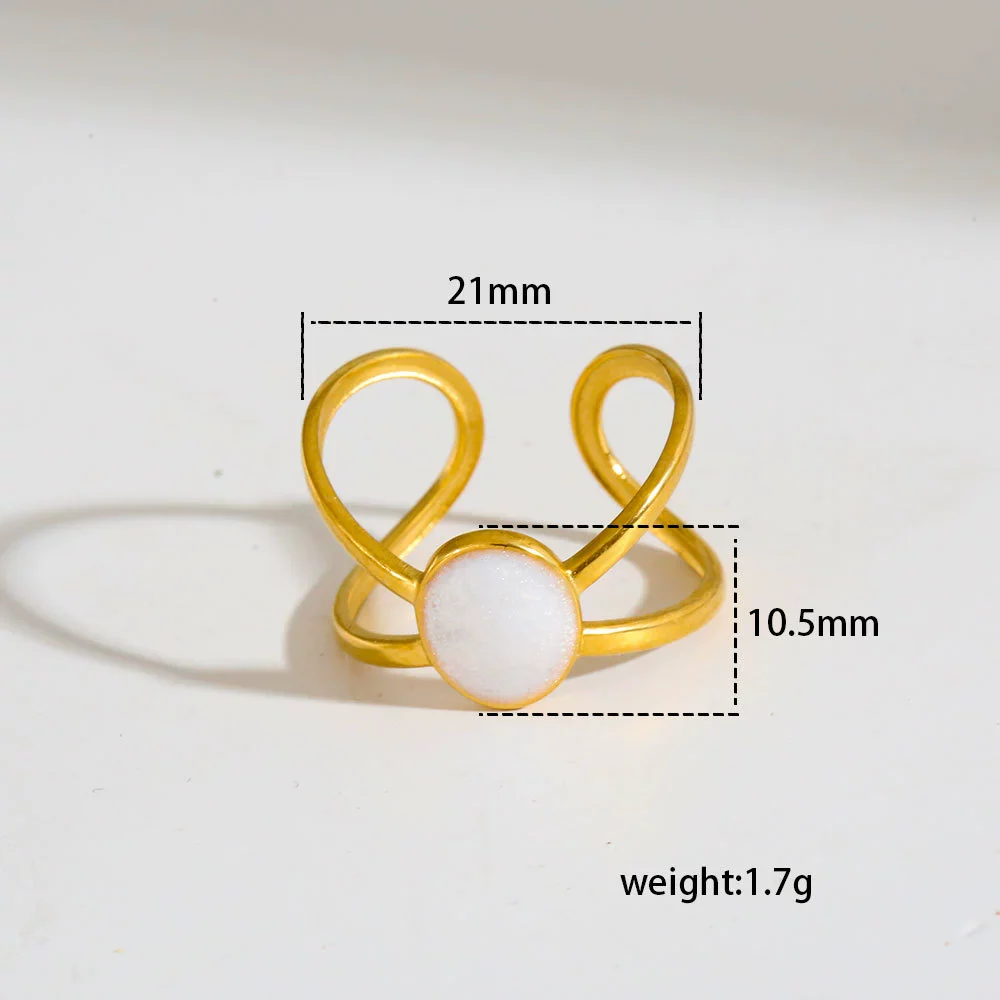 Wholesale Antiallergic Fairy Style Heart Shape Geometric Titanium Steel Electroplated Ring Set For Men And Women - Image 7