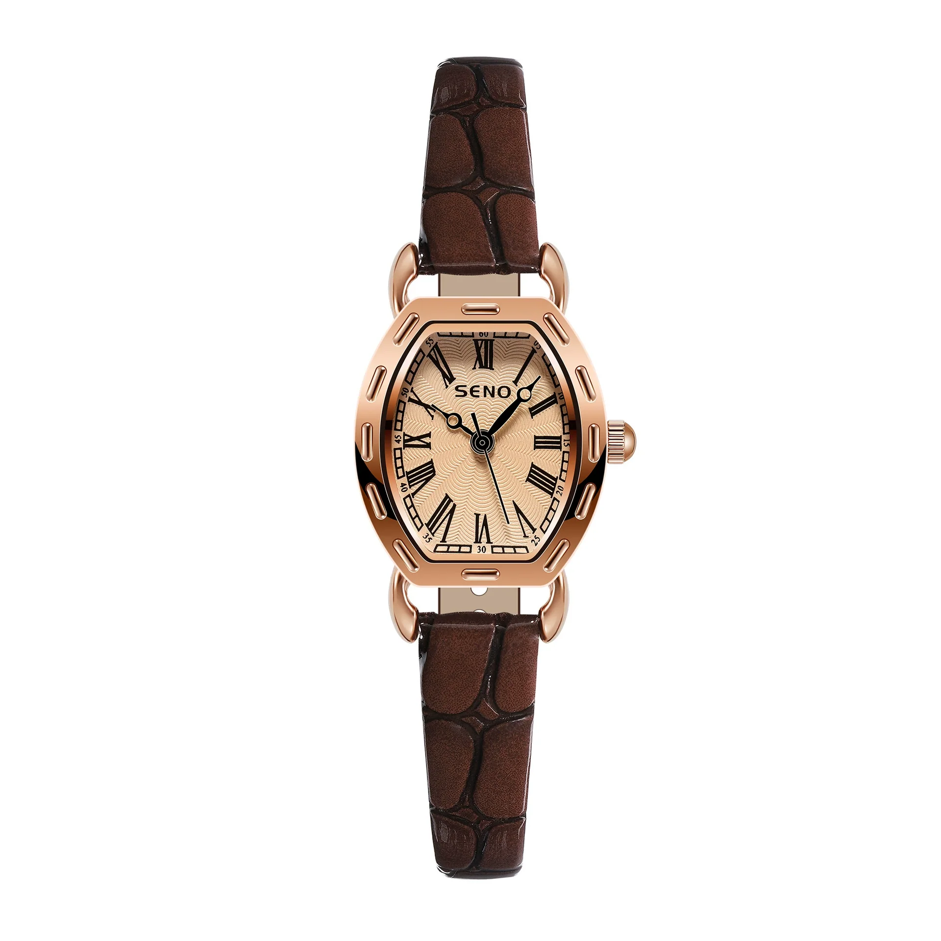 Wholesale Antique Small Square Quartz Watch For Women With Alloy Case Mineral Strengthened Glass Mirror Imitation Leather Strap And Stainless Steel Pin Buckle - Image 2