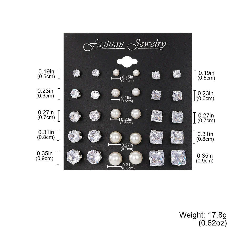 Wholesale Artificial Crystal Heartshaped Inlaid Crystal Zircon Earrings Set For Women - Image 2