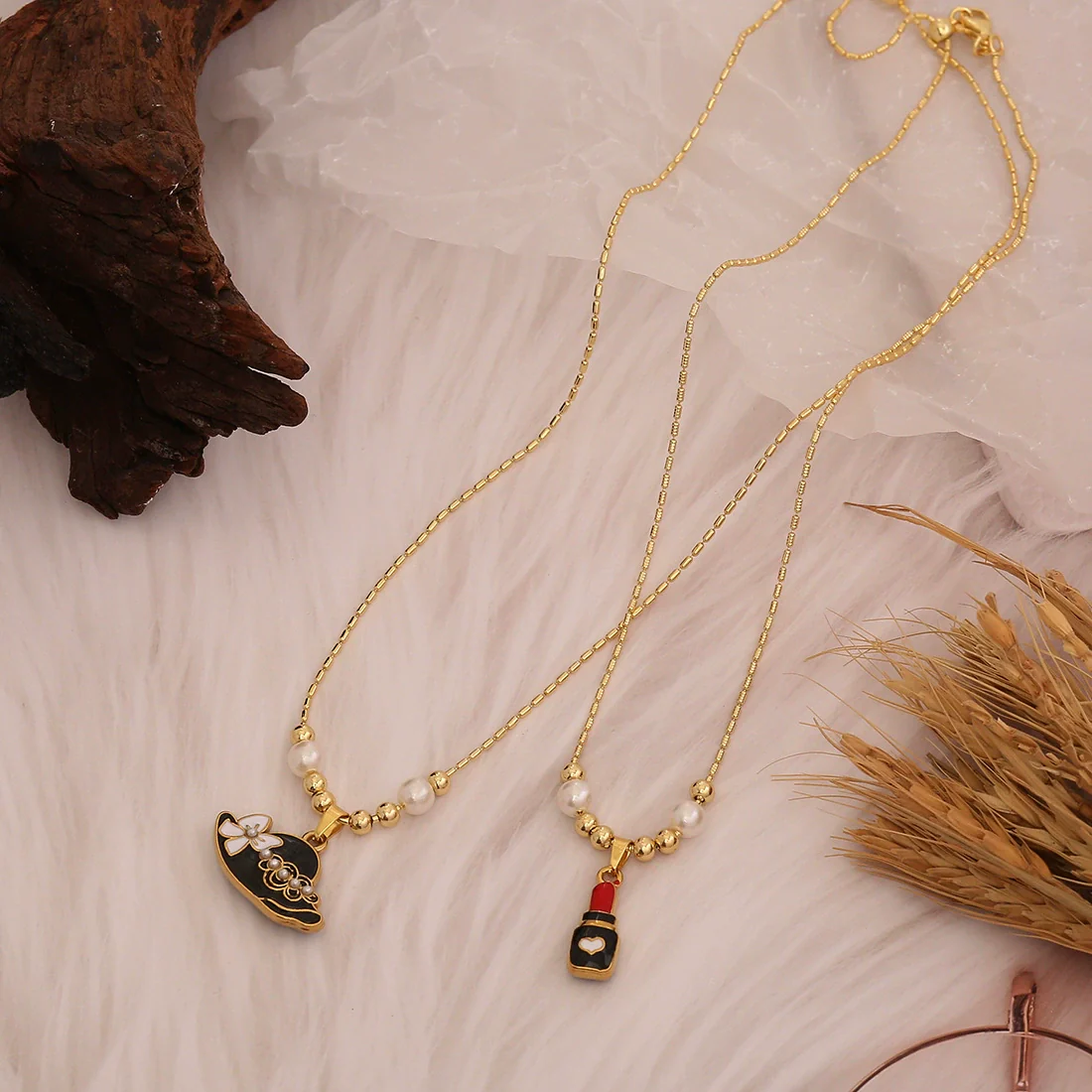 Wholesale Baby Lipstick Pendant Necklace Ice Cute Light Luxury Stainless Steel Fashion Jewelry - Image 2