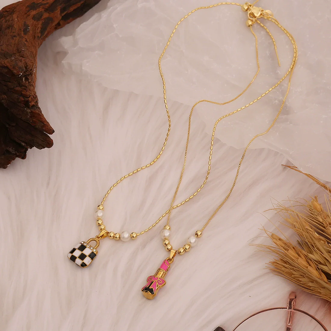 Wholesale Baby Lipstick Pendant Necklace Ice Cute Light Luxury Stainless Steel Fashion Jewelry - Image 3