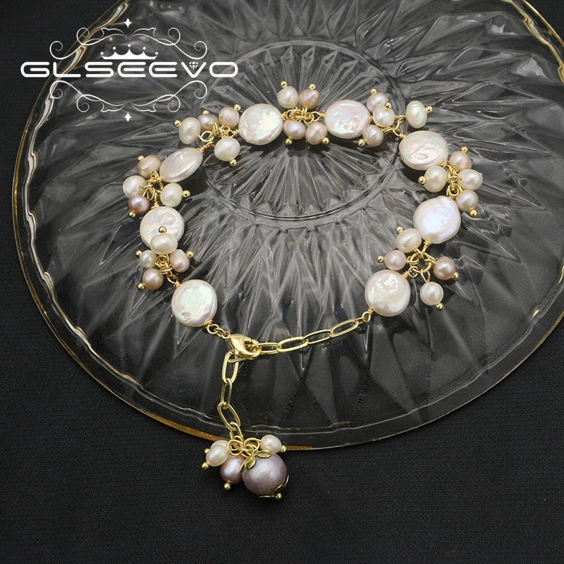 Wholesale Baroque Pearl Bracelet Retro Style Geometric Electroplated For Women - Image 6
