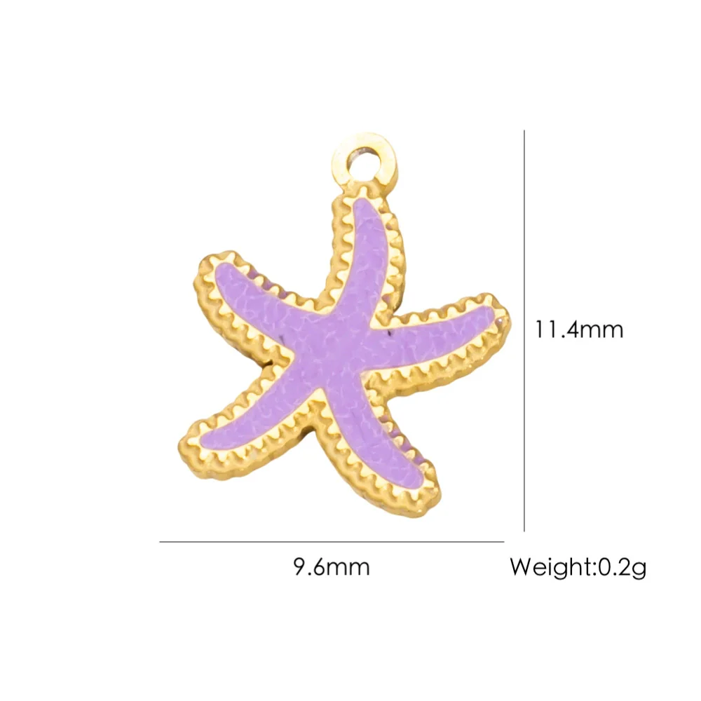Wholesale Beach Wind Pendant Accessories Animal Style Starfish Shell 304 Stainless Steel Electroplated - Image 10
