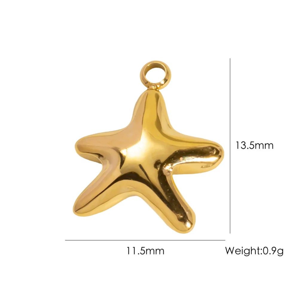 Wholesale Beach Wind Pendant Accessories Animal Style Starfish Shell 304 Stainless Steel Electroplated - Image 11