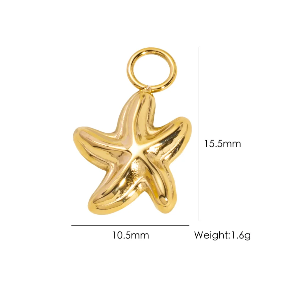 Wholesale Beach Wind Pendant Accessories Animal Style Starfish Shell 304 Stainless Steel Electroplated - Image 16