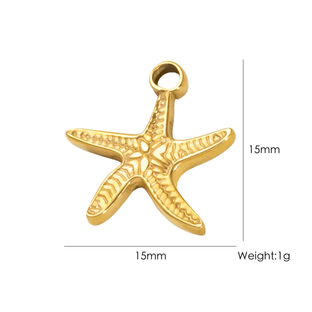Wholesale Beach Wind Pendant Accessories Animal Style Starfish Shell 304 Stainless Steel Electroplated - Image 38