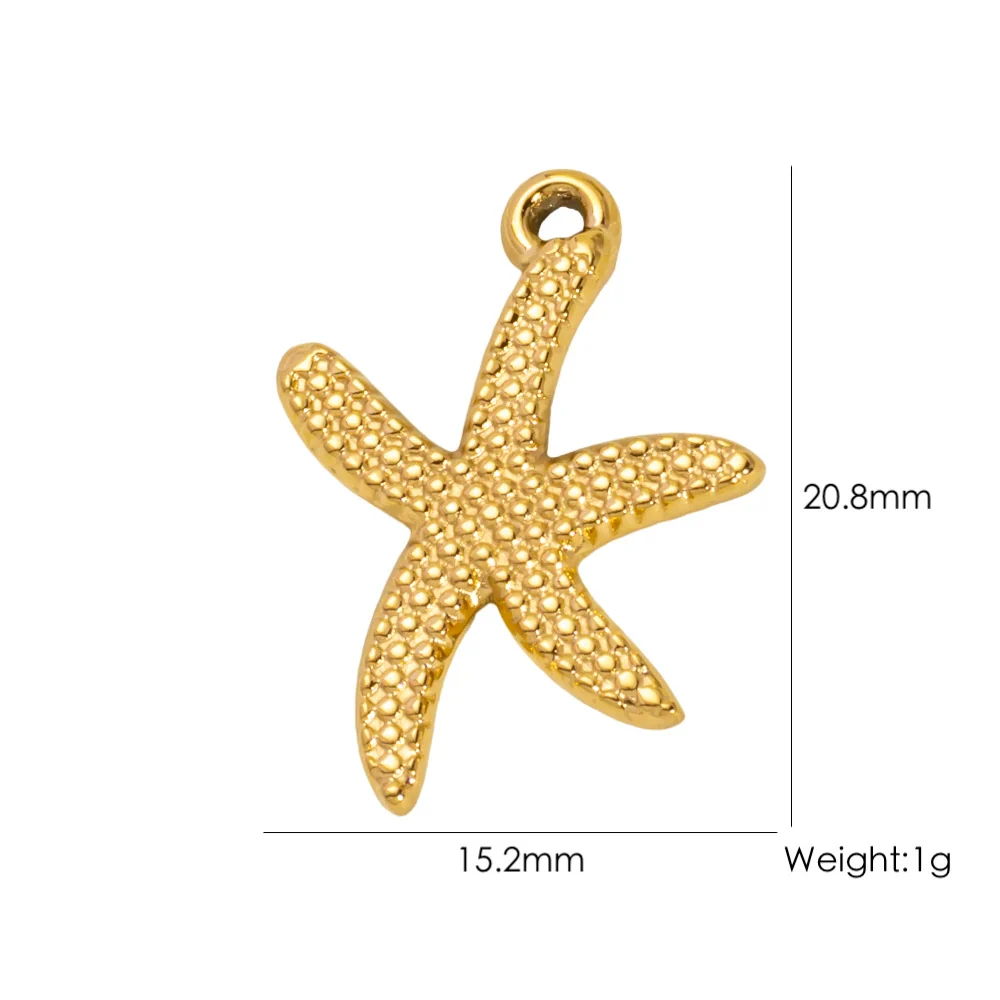 Wholesale Beach Wind Pendant Accessories Animal Style Starfish Shell 304 Stainless Steel Electroplated - Image 39