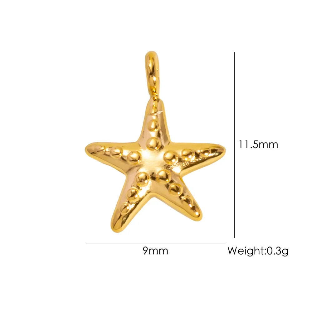 Wholesale Beach Wind Pendant Accessories Animal Style Starfish Shell 304 Stainless Steel Electroplated - Image 5