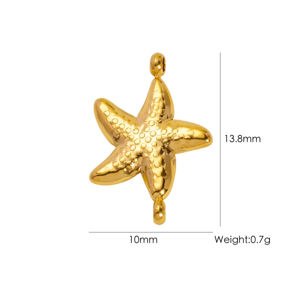 Wholesale Beach Wind Pendant Accessories Animal Style Starfish Shell 304 Stainless Steel Electroplated - Image 6