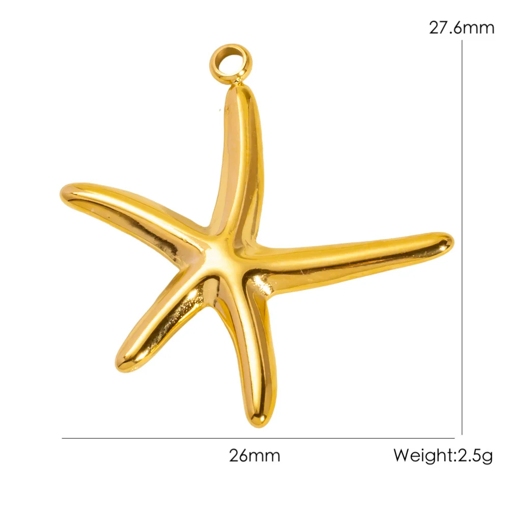 Wholesale Beach Wind Pendant Accessories Animal Style Starfish Shell 304 Stainless Steel Electroplated - Image 65