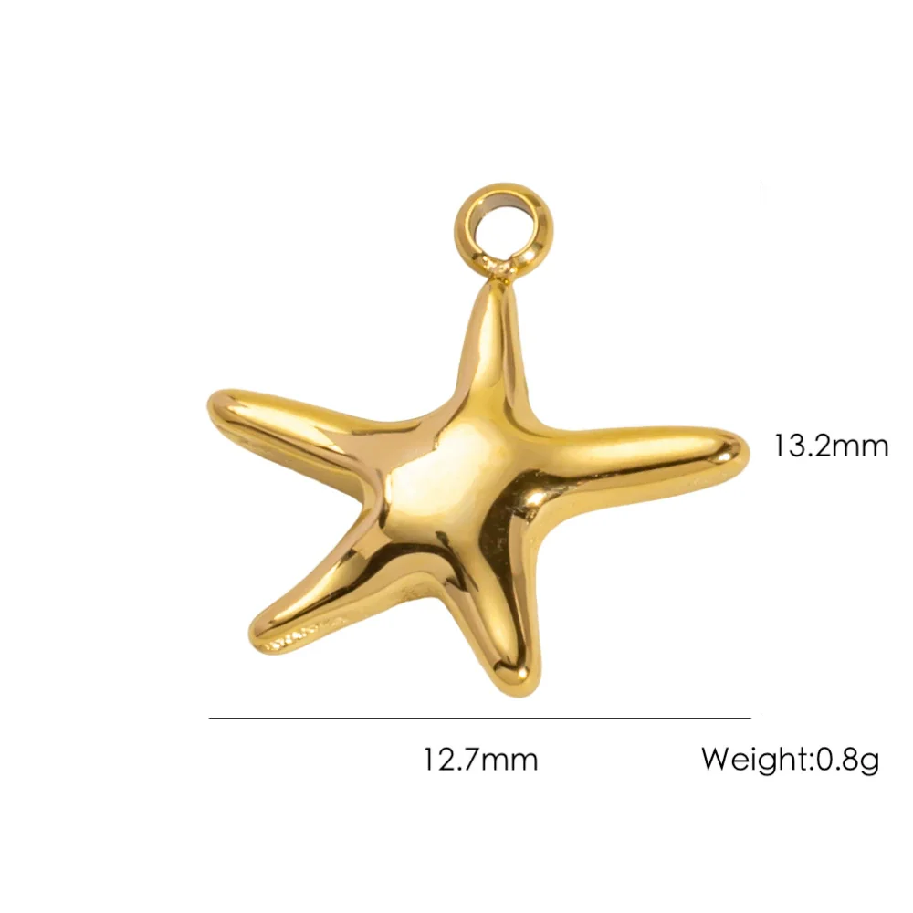Wholesale Beach Wind Pendant Accessories Animal Style Starfish Shell 304 Stainless Steel Electroplated - Image 7