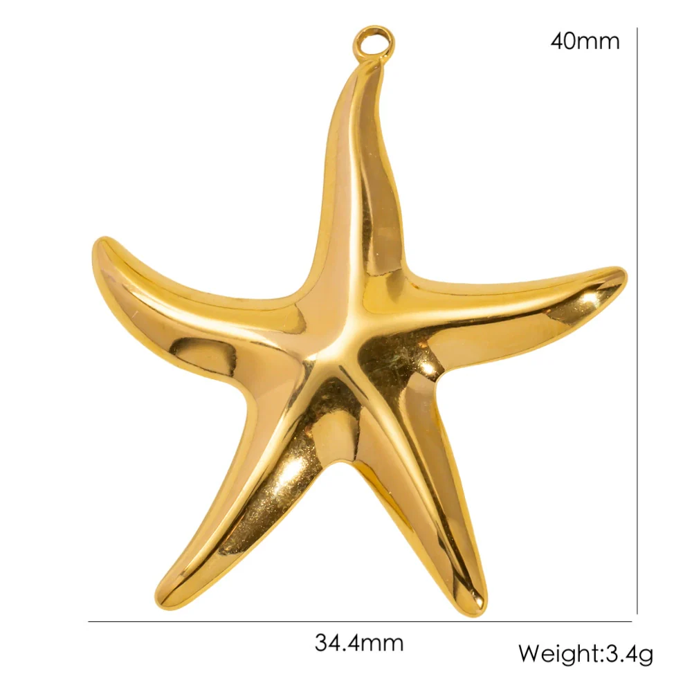 Wholesale Beach Wind Pendant Accessories Animal Style Starfish Shell 304 Stainless Steel Electroplated - Image 72