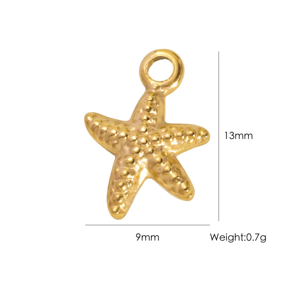 Wholesale Beach Wind Pendant Accessories Animal Style Starfish Shell 304 Stainless Steel Electroplated - Image 8