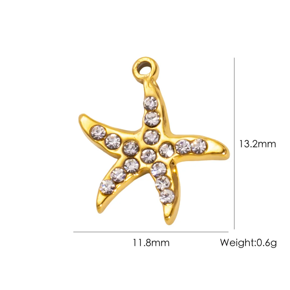 Wholesale Beach Wind Pendant Accessories Animal Style Starfish Shell 304 Stainless Steel Electroplated - Image 9