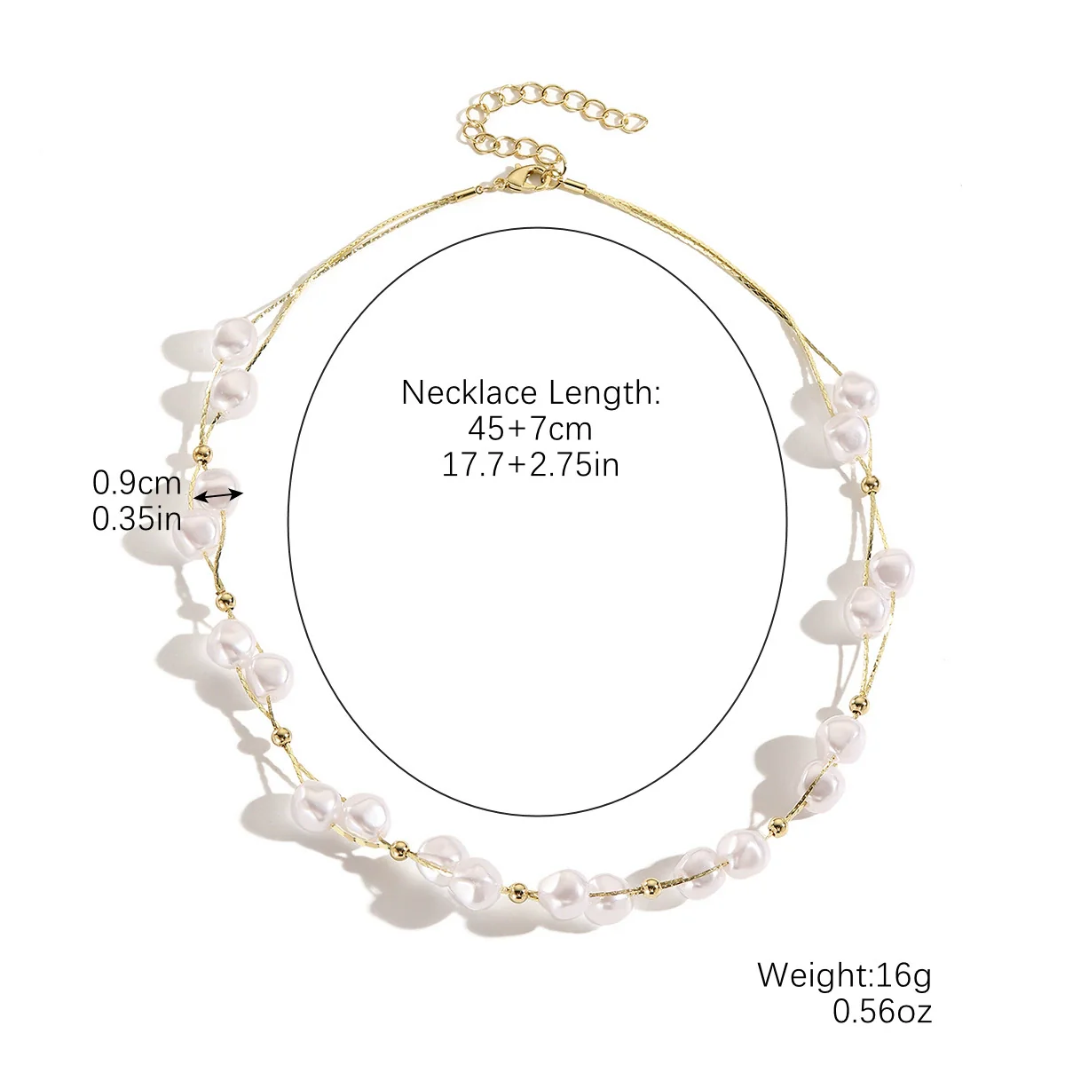 Wholesale Beaded Alloy Necklace Electroplated Geometric Style Women's Clavicle Chain - Image 11