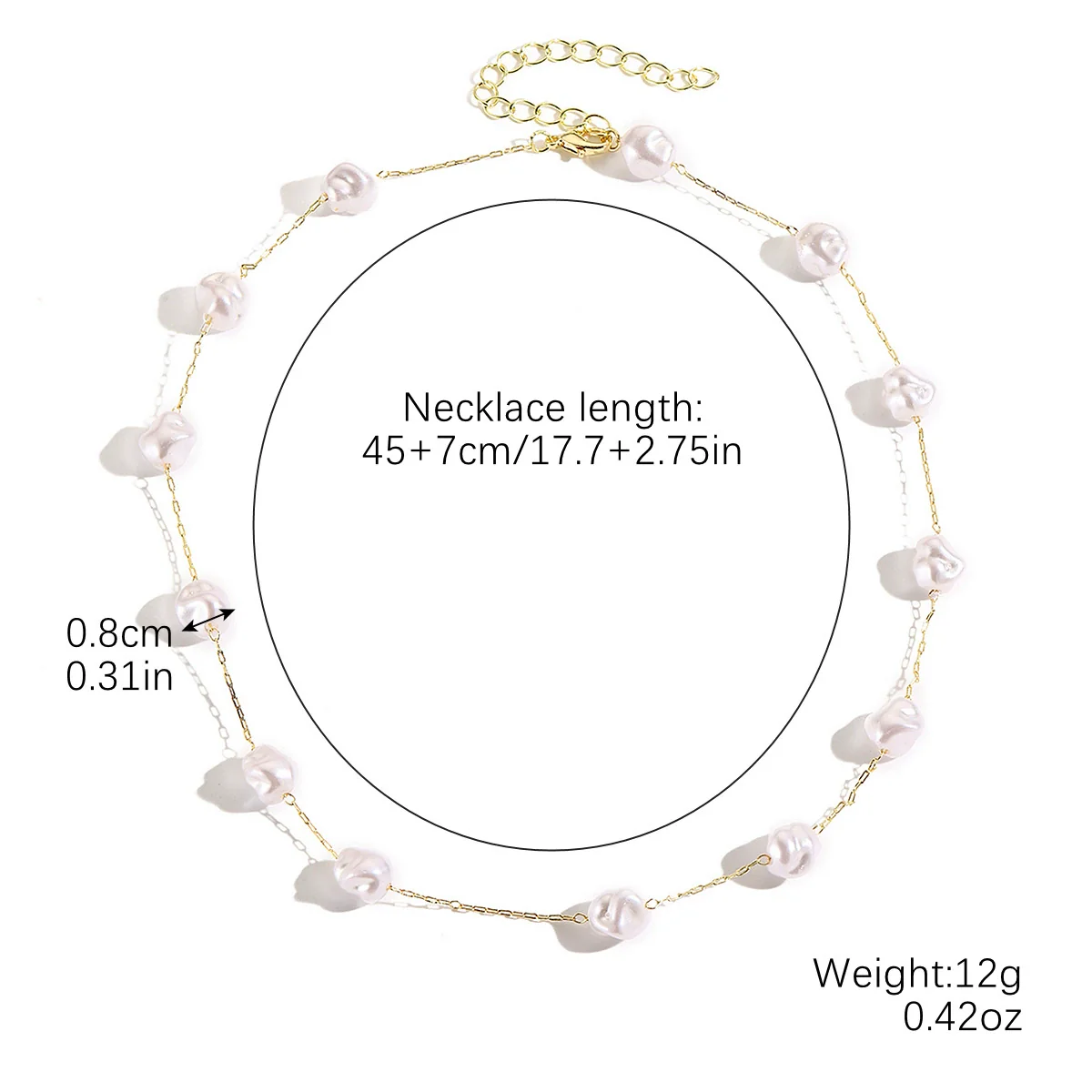 Wholesale Beaded Alloy Necklace Electroplated Geometric Style Women's Clavicle Chain - Image 13