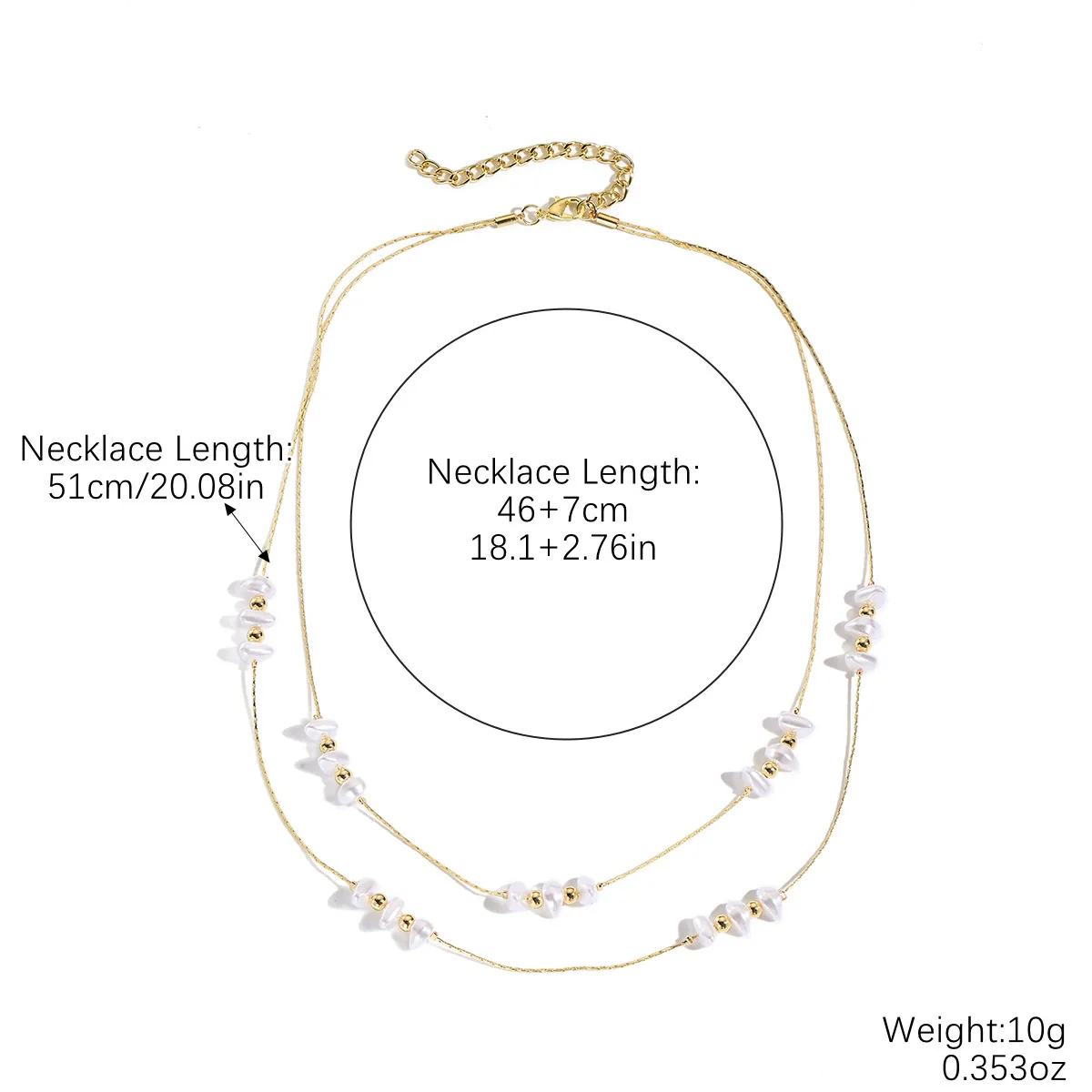 Wholesale Beaded Alloy Necklace Electroplated Geometric Style Women's Clavicle Chain - Image 8