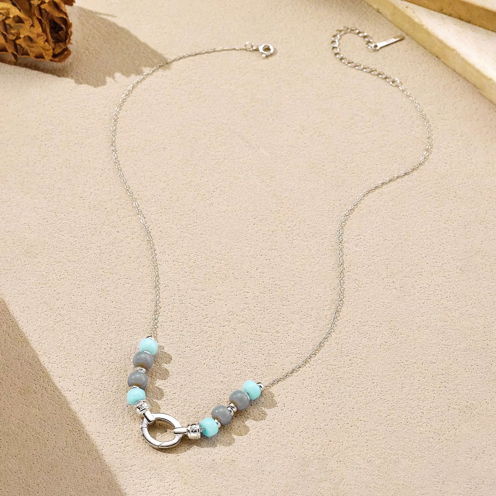 Wholesale Beaded Necklace 925 Sterling Silver Geometric Style Electroplated With Platinum And 18K Gold - Image 3