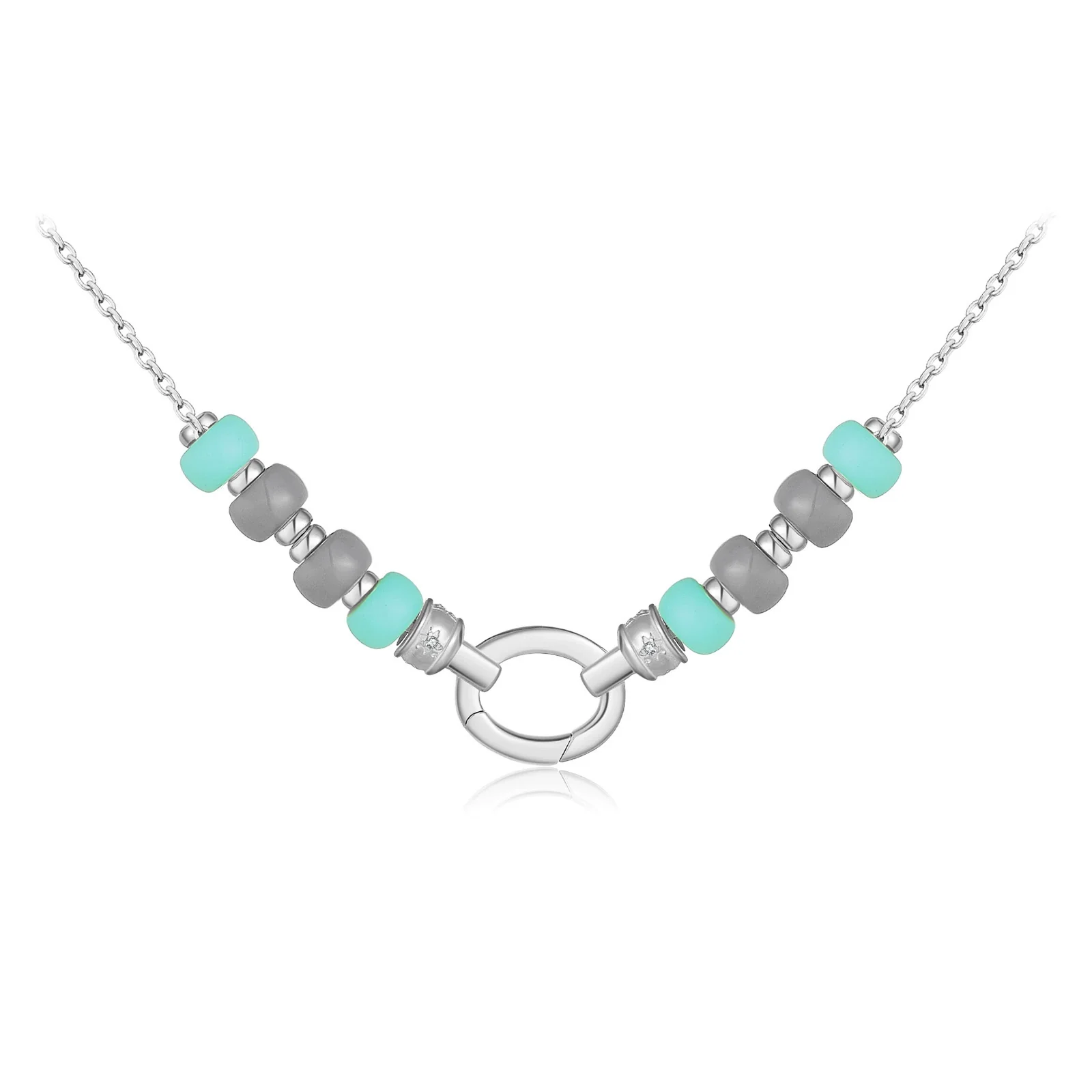 Wholesale Beaded Necklace 925 Sterling Silver Geometric Style Electroplated With Platinum And 18K Gold - Image 6