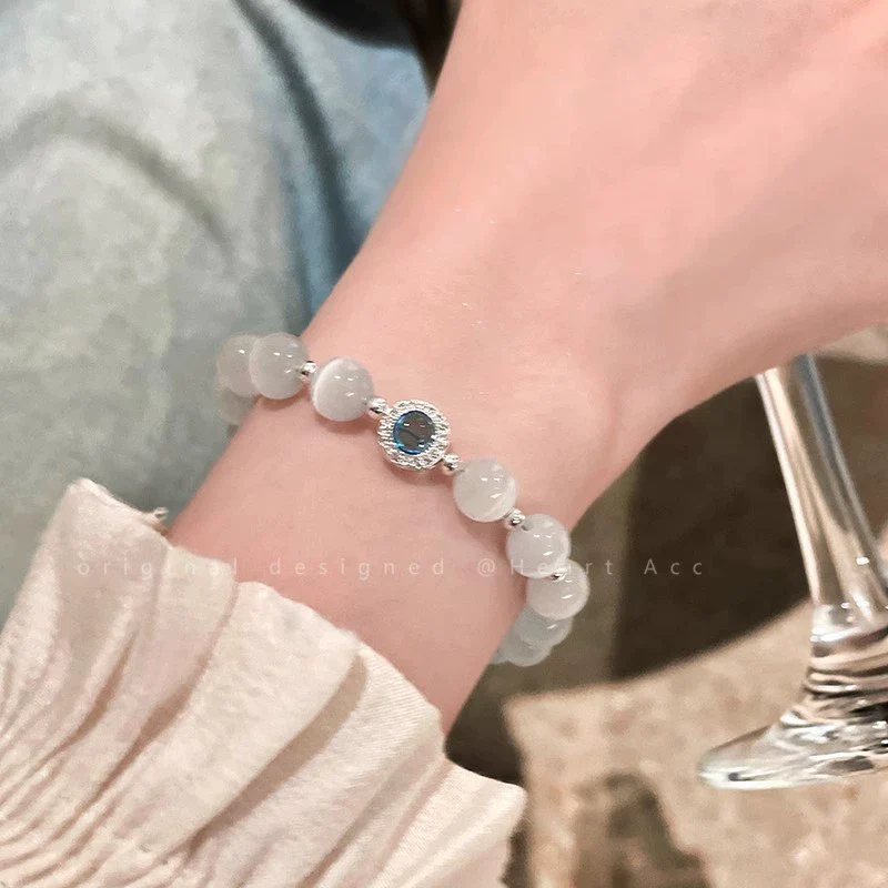 Wholesale Beaded Pearl Cat's Eye Bracelet For Women Copper Alloy With Flower Bow Star Pattern Electroplating - Image 11