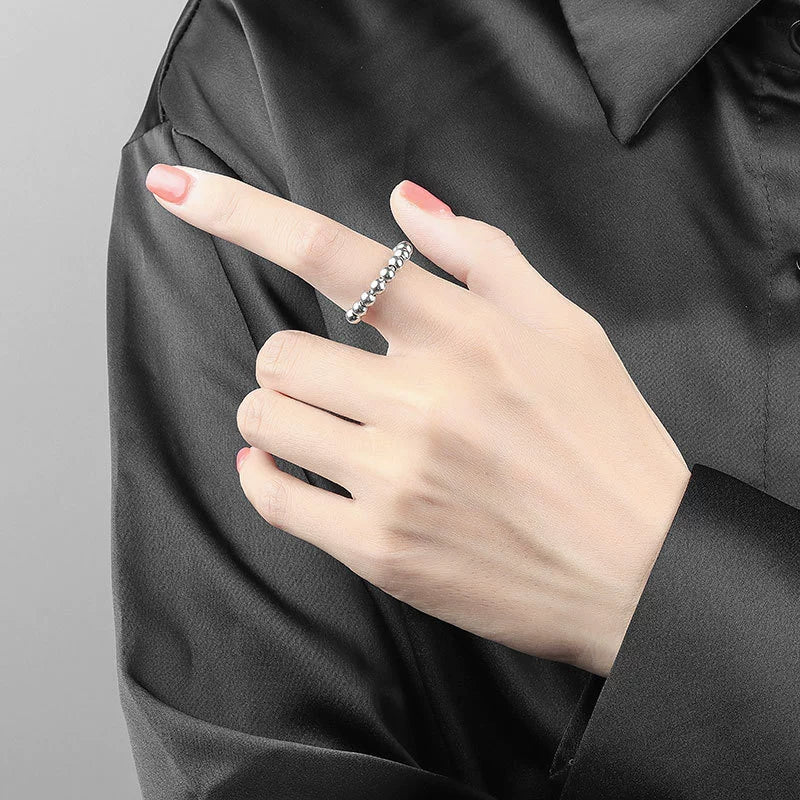 Wholesale Beaded Ring Copper Geometric Minimalist Electroplating For Women - Image 2