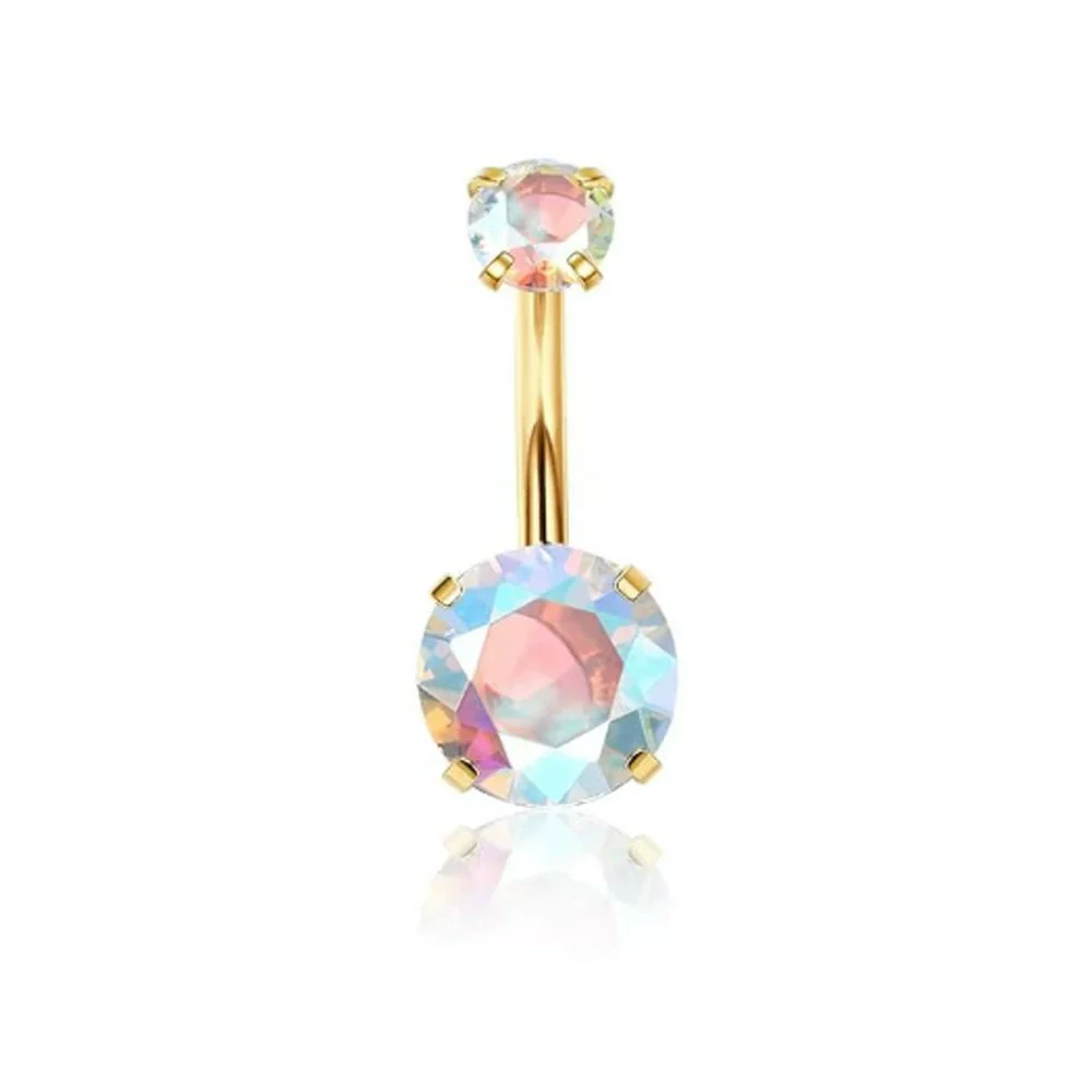 Wholesale Belly Button Ring Set Stainless Steel Inlaid Zircon Heart Shape For Women - Image 16