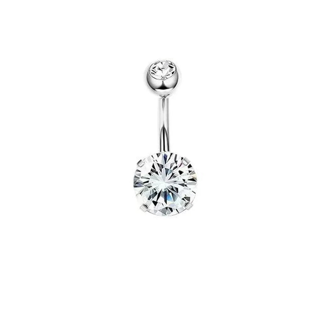 Wholesale Belly Button Ring Set Stainless Steel Inlaid Zircon Heart Shape For Women - Image 17