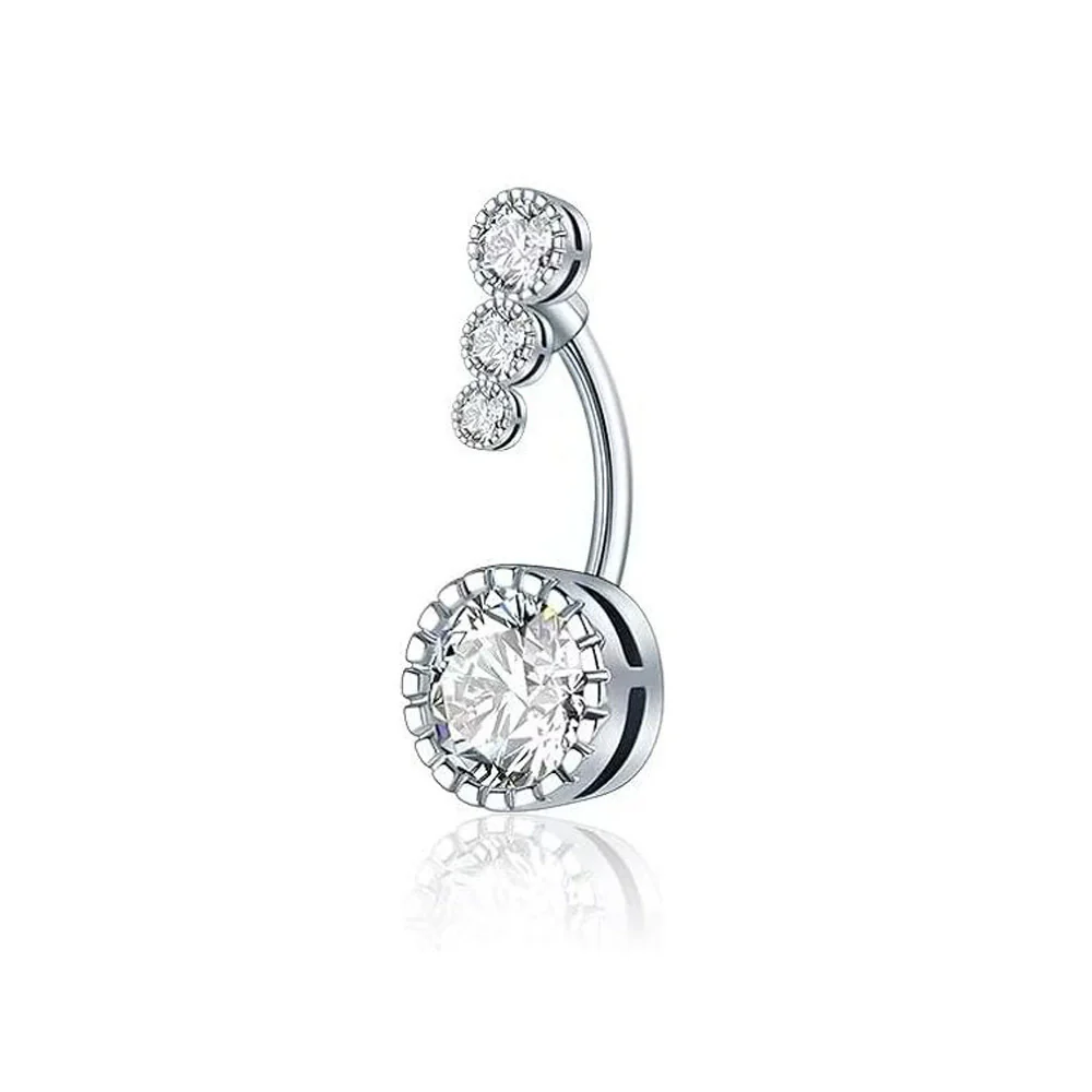 Wholesale Belly Button Ring Set Stainless Steel Inlaid Zircon Heart Shape For Women - Image 23