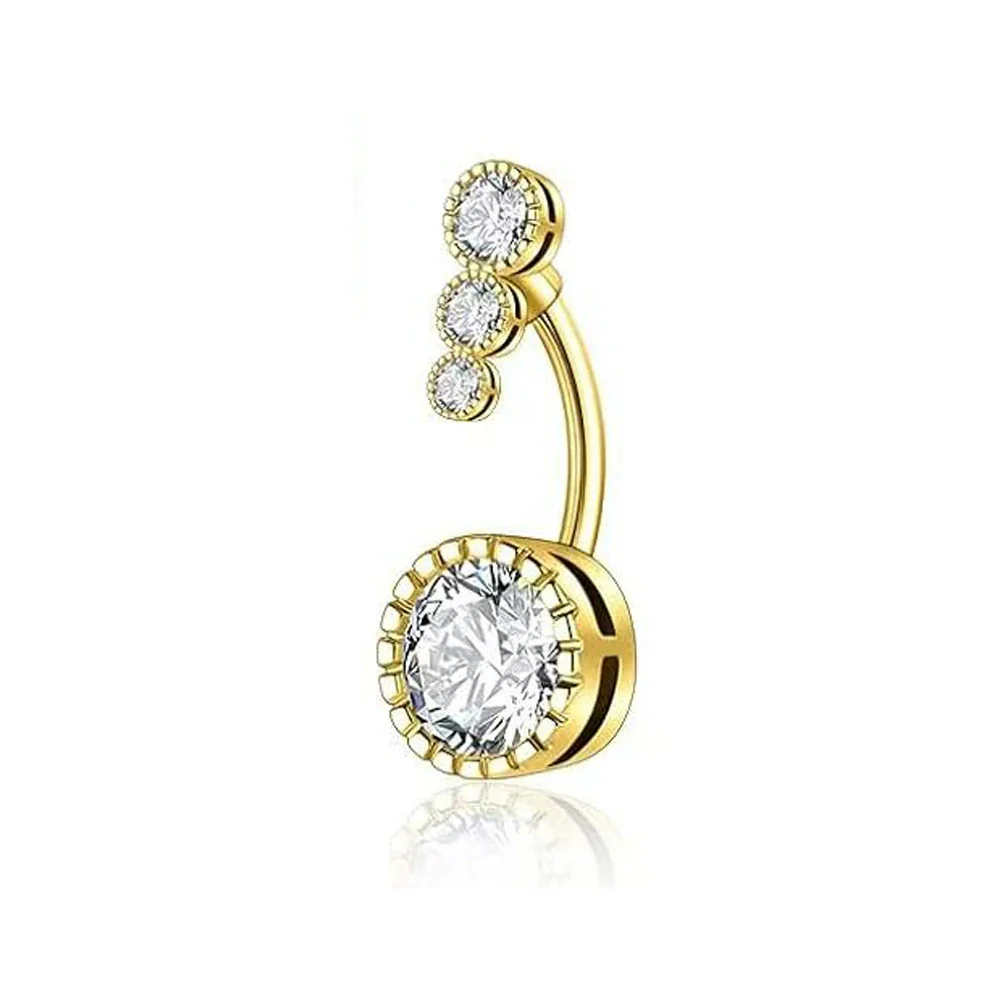 Wholesale Belly Button Ring Set Stainless Steel Inlaid Zircon Heart Shape For Women - Image 24