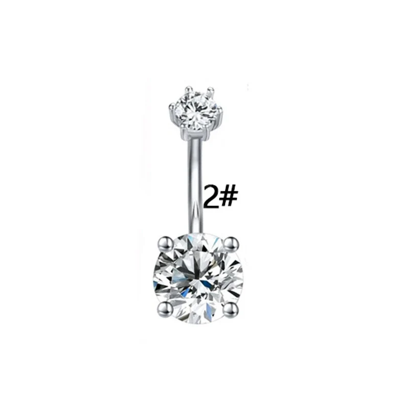 Wholesale Belly Button Ring Stainless Steel Heart Zircon Design - Image 3