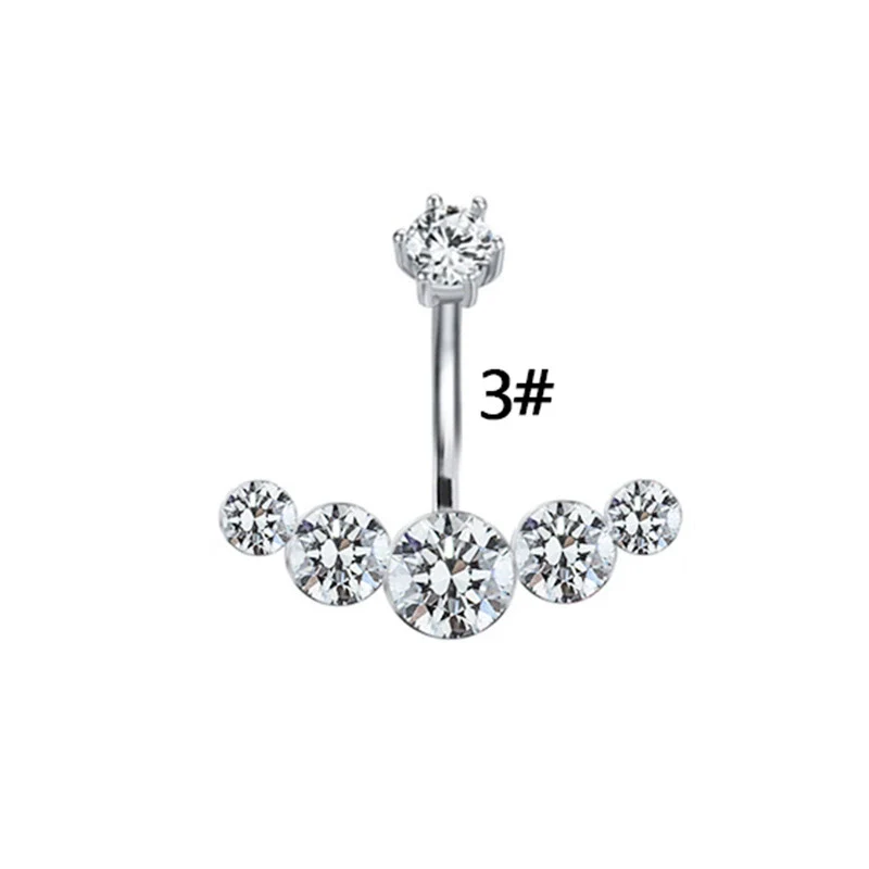 Wholesale Belly Button Ring Stainless Steel Heart Zircon Design - Image 4