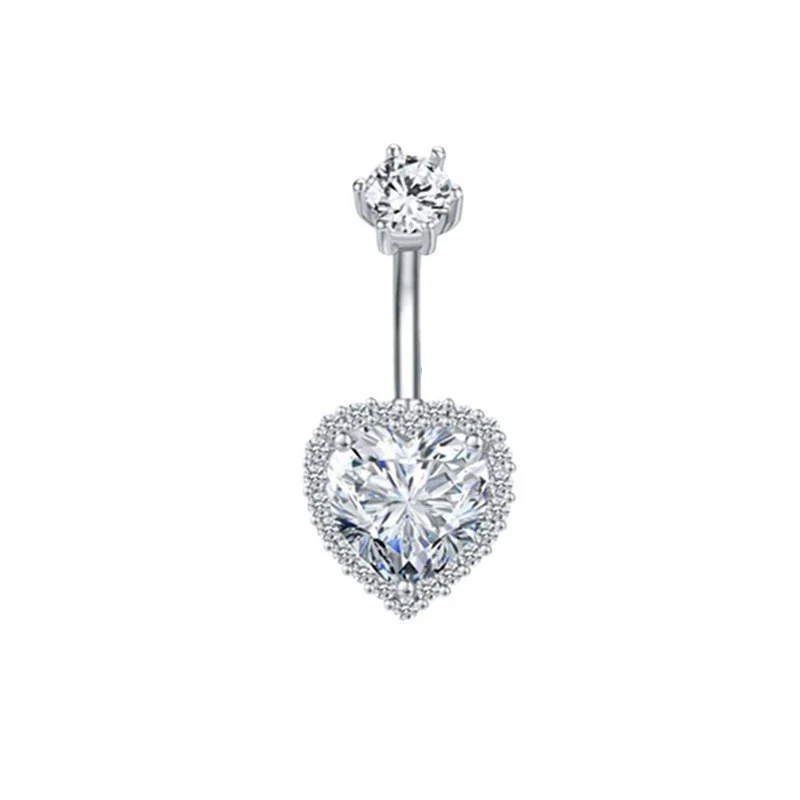 Wholesale Belly Button Ring Stainless Steel Heart Zircon Design - Image 5