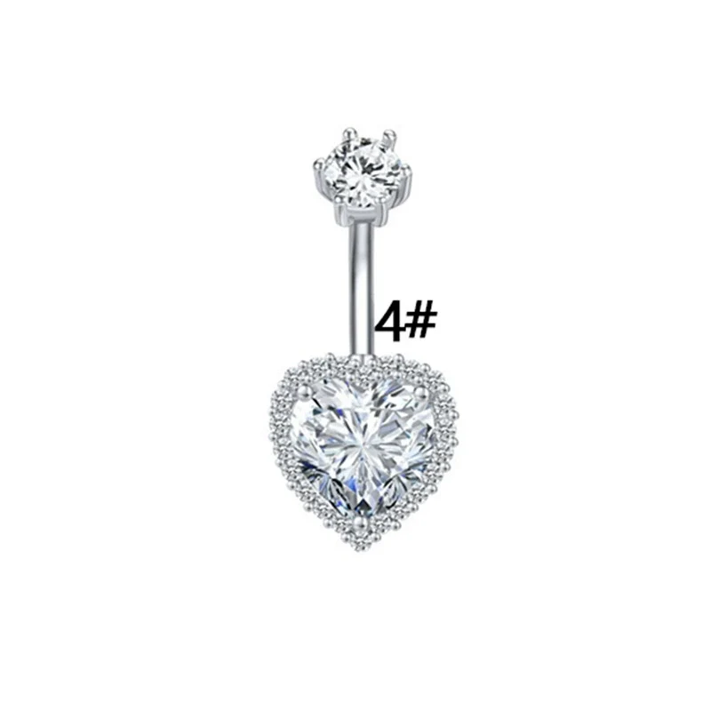 Wholesale Belly Button Ring Stainless Steel Heart Zircon Design - Image 6