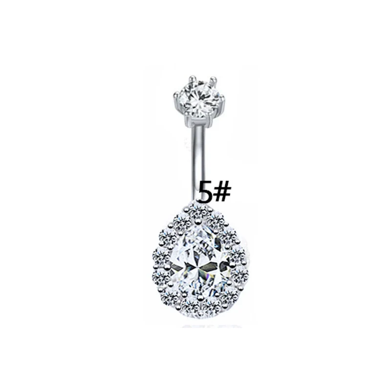 Wholesale Belly Button Ring Stainless Steel Heart Zircon Design - Image 7