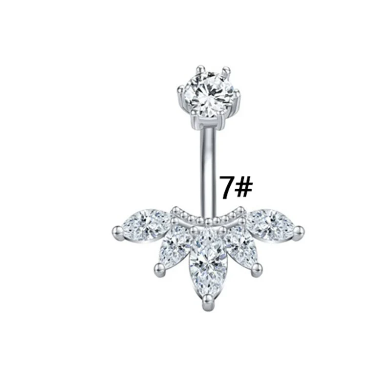 Wholesale Belly Button Ring Stainless Steel Heart Zircon Design - Image 9