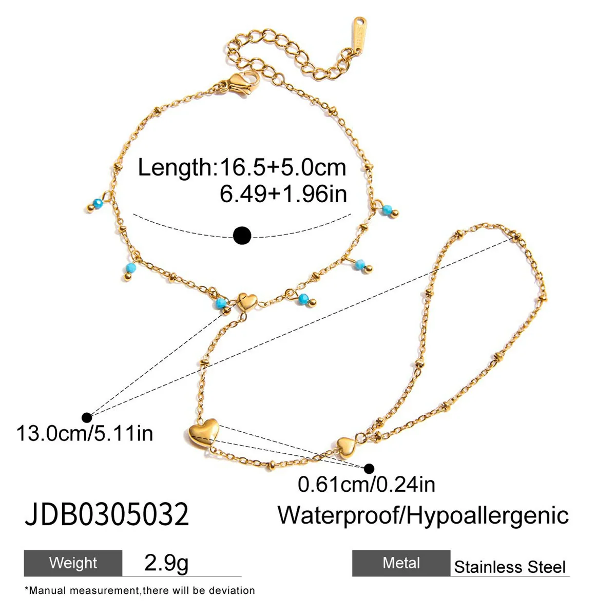 Wholesale Blue Turquoise Stainless Steel Geometric Hand Jewelry For Women Electroplated Design Minimalist Style - Image 11