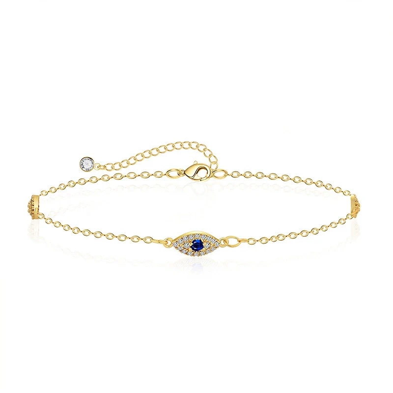 Wholesale Bohemian Style Geometric Copper Gold Plated Zircon Anklet For Women - Image 5