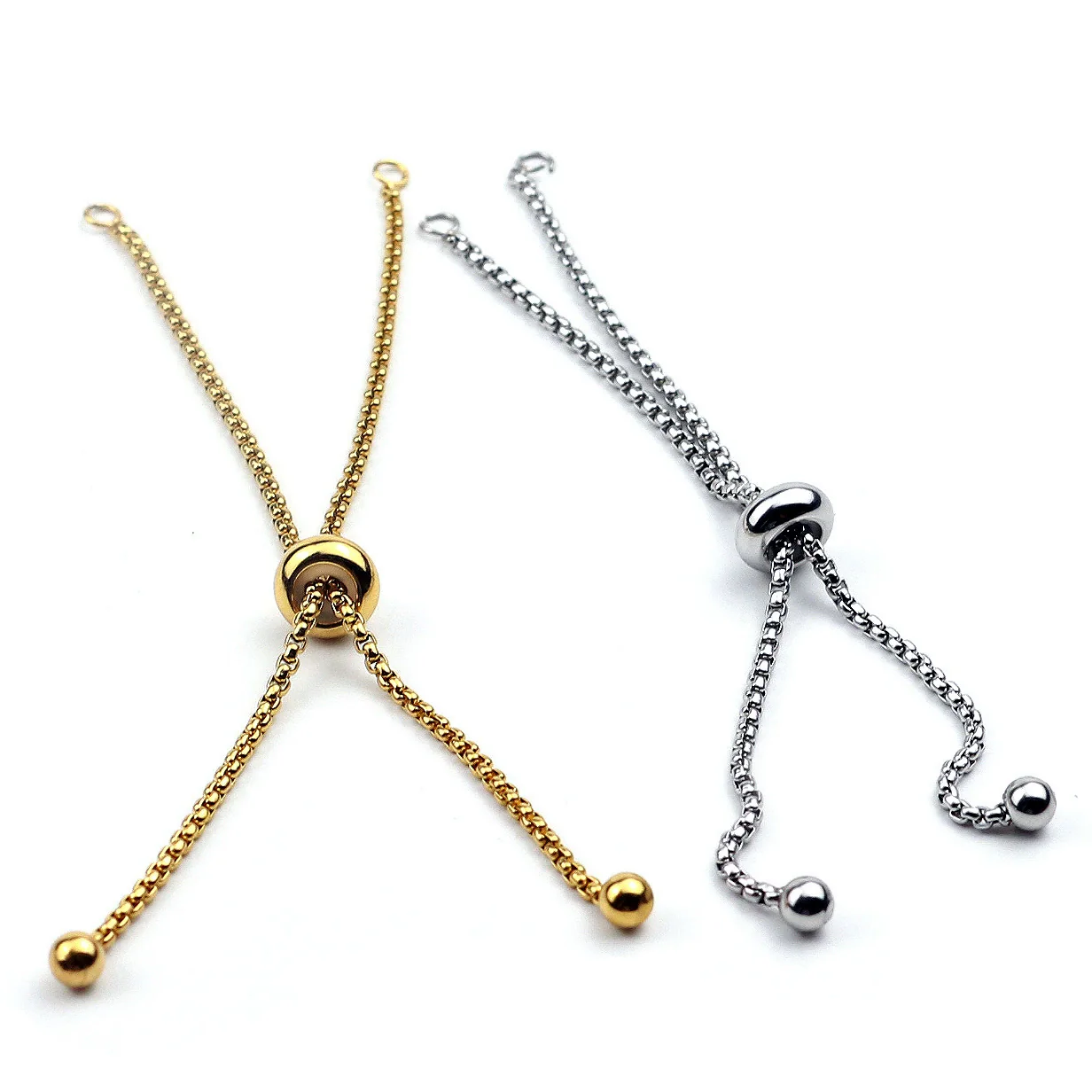 Wholesale Bolo Bracelet Stainless Steel Square Pearl Chain Electroplated - Image 5