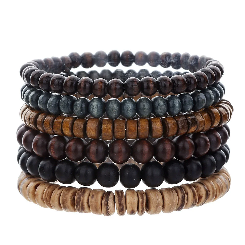 Wholesale Bracelet Coconut Shell And Wood Beaded Geometric Handmade Unisex Jewelry - Image 10