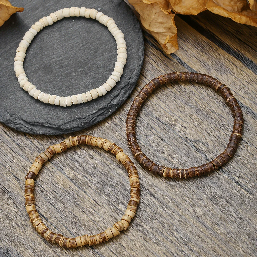Wholesale Bracelet Coconut Shell And Wood Beaded Geometric Handmade Unisex Jewelry - Image 3